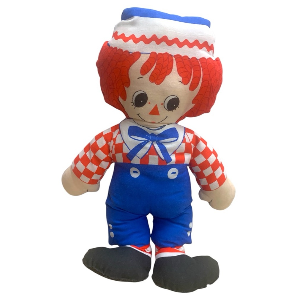 Vintage 1982 Raggedy Andy Soft Sculpture Cloth Doll Plush Toy Collectible